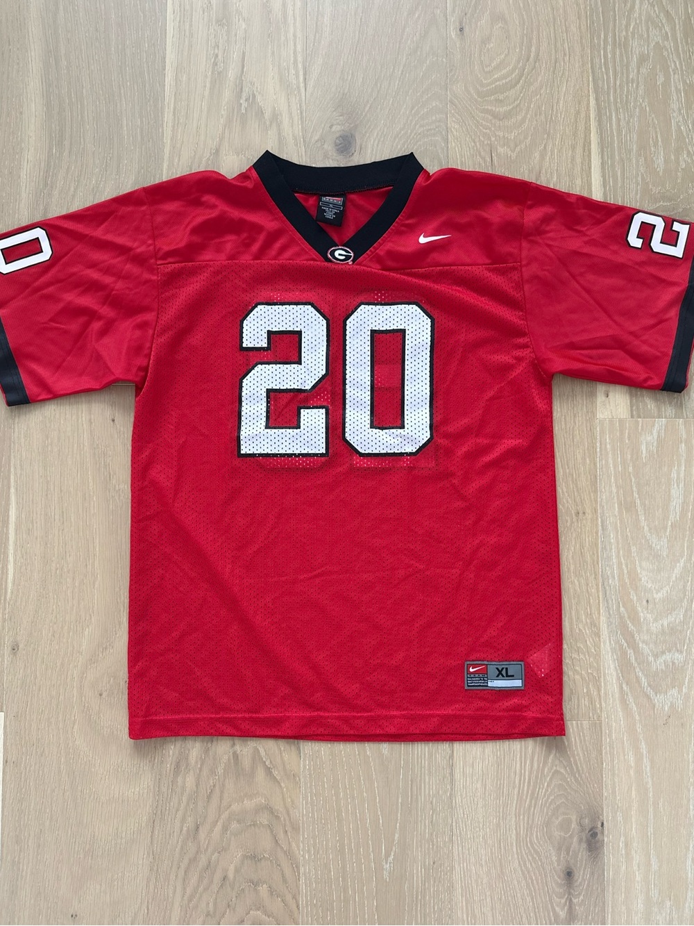 UGA Georgia Football Jersey Red Black Game Day Outfit SEC Sports Athletic #20